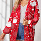 Printed Button Up Long Sleeve Cardigan