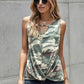 Camouflage Print Cutout Hem Detail Tank