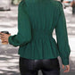 Surplice Neck Long Sleeve Peplum Top