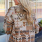 Geometric Dropped Shoulder Collared Jacket