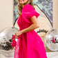BiBi Puff Sleeve Organza Mini Dress