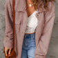 Fuzzy Button Up Pocketed Jacket