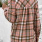 Plaid Collared Neck Long Sleeve Button-Up Shirt
