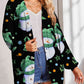 Printed Button Up Long Sleeve Cardigan