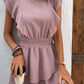 Textured Smocked Waist Layered Dress