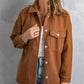 Pocketed Button Up Dropped Shoulder Jacket