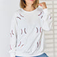 Sequin Ball Round Neck Dropped Shoulder Sweatshirt