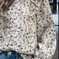 Floral Ruffled Flounce Sleeve Blouse