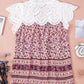 Floral Tassel Tie Eyelet Blouse