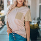 Striped Contrast T-Shirt with Breast Pocket