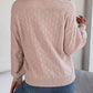 Half Button V-Neck Long Sleeve Sweater