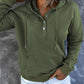 Half Snap Drawstring Long Sleeve Hoodie