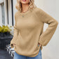 Raglan Sleeve Waffle Knit Sweater