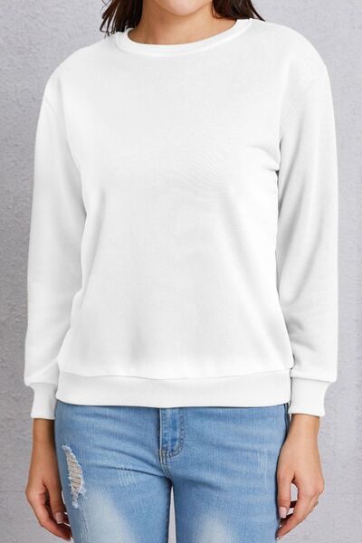 Round Neck Dropped Shoulder Sweatshirt