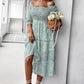Ditsy Floral Off-Shoulder Smocked Midi Dress