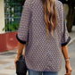 Geometric Print Notched Blouse