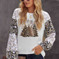 Leopard Round Neck Dropped Shoulder Sweatshirt