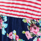 Women Striped Floral Sleeveless Dress