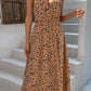 Printed Surplice Adjustable Spaghetti Strap Maxi Dress