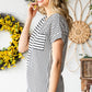 Striped Round Neck Short Sleeve Tee