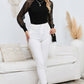 Round Neck Semi-Sheer Sleeve Blouse