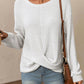 Twisted Waffle-Knit Dropped Shoulder T-Shirt