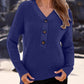 Half Button Long Sleeve Knit Top