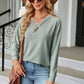 V-Neck Long Sleeve Blouse