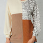 Leopard Patchwork Long Sleeve Top