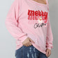 MERRY CHRISTMAS Graphic Asymmetrical Neck Top
