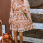 Floral Frill Trim V-Neck Smocked Dress