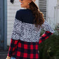 Leopard Color Block Long Sleeve T-Shirt