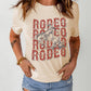 Letter Graphic Cuffed Tee Shirt