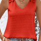 Swiss Dot Shoulder Detail V-Neck Tank