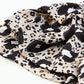 Animal Print Puff Sleeve Round Neck Blouse