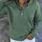 Half Snap Drawstring Long Sleeve Hoodie