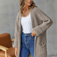 Open Front Long Sleeve Cardigan with Pockets