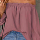 Off-Shoulder Flounce Sleeve Blouse