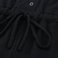 Snap Front Drawstring Waist Romper