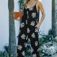 Botanical Print Spaghetti Strap Cropped Jumpsuit