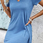 Short Sleeve V-Neck Mini Dress