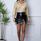 Sequin Collared Neck Long Sleeve Shirt