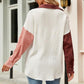 Color Block Button Up Collared Neck Shirt