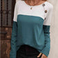 Contrast Round Neck Long Sleeve T-Shirt