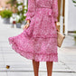 Leopard Surplice Tie Belt Slit Dress