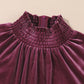 Smocked Mock Neck Long Sleeve Dress