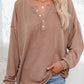 Buttoned Drop Shoulder Top