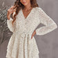 Tied Polka Dot Balloon Sleeve Layered Dress