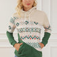 Geometric Color Block Drawstring Hoodie