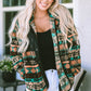 Geometric Snap Down Jacket with Pockets